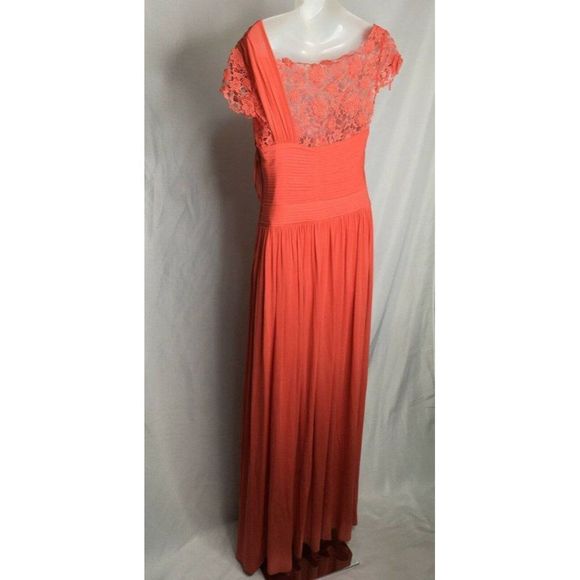 Coast (British) Full Length Prom Indian Wedding Gown Bright Orange US8 Lace top - Picture 8 of 10